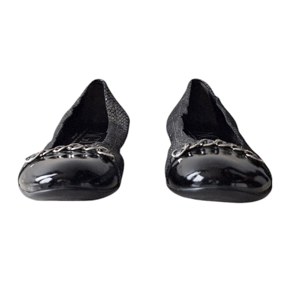 AGL Metallic Leather Ballet Flats Italy Business Casual Professional EU 41 - Picture 2 of 7